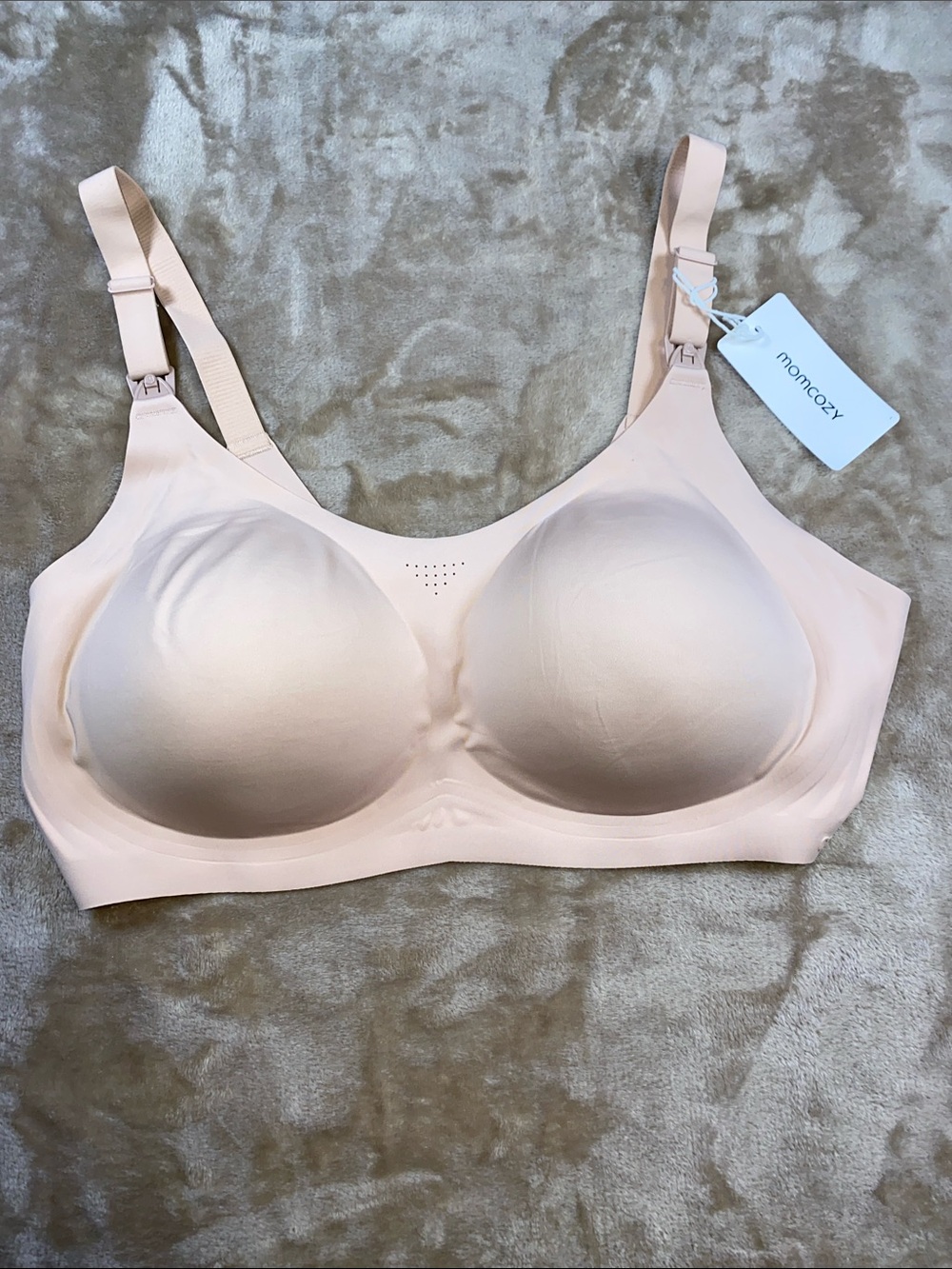 momcozy Nude Wireless Nursing Bra – Soft Support & Easy-Use Clips